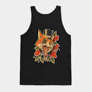 Fox Tattoo Style Design Tank Top